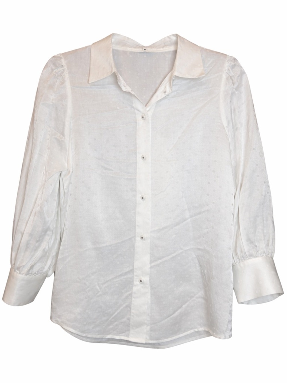 NWT The Kooples Silk Blend White Button-Down Spotted Blouse | $200 MSRP - Picture 2 of 10